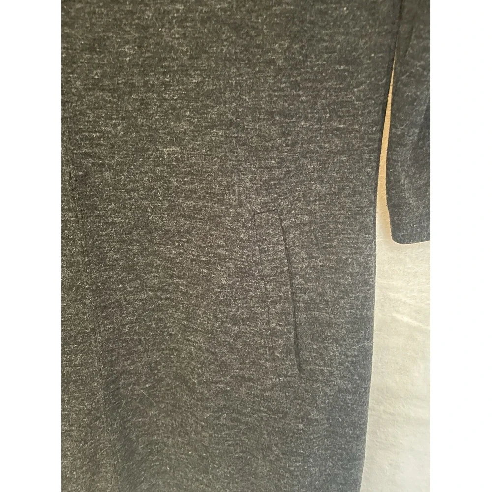 Adrienne Vittadini Gray Heathered‎ Shift Dress With Pockets Stretch Size Small